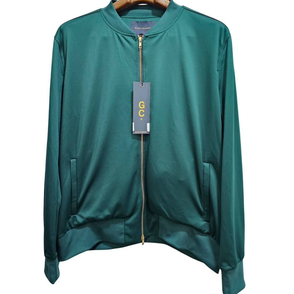 GOOD COUNSEL track jacket Size XL Green Gold New